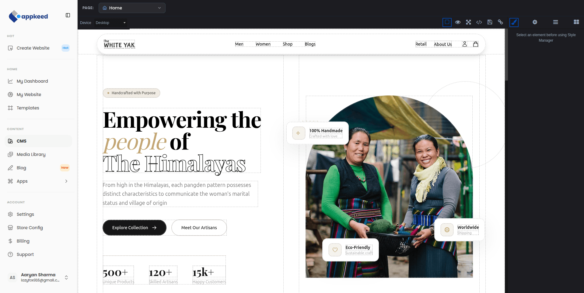 CMS Interface Dashboard